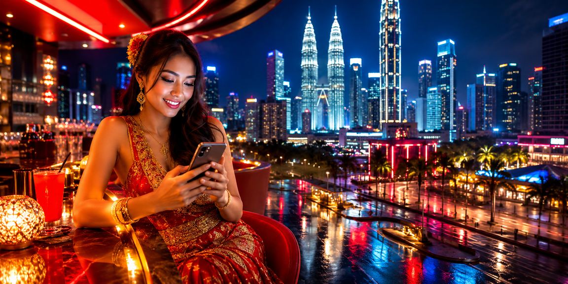 Pengguna Malaysia mengakses platform hiburan ns200 di Kuala Lumpur